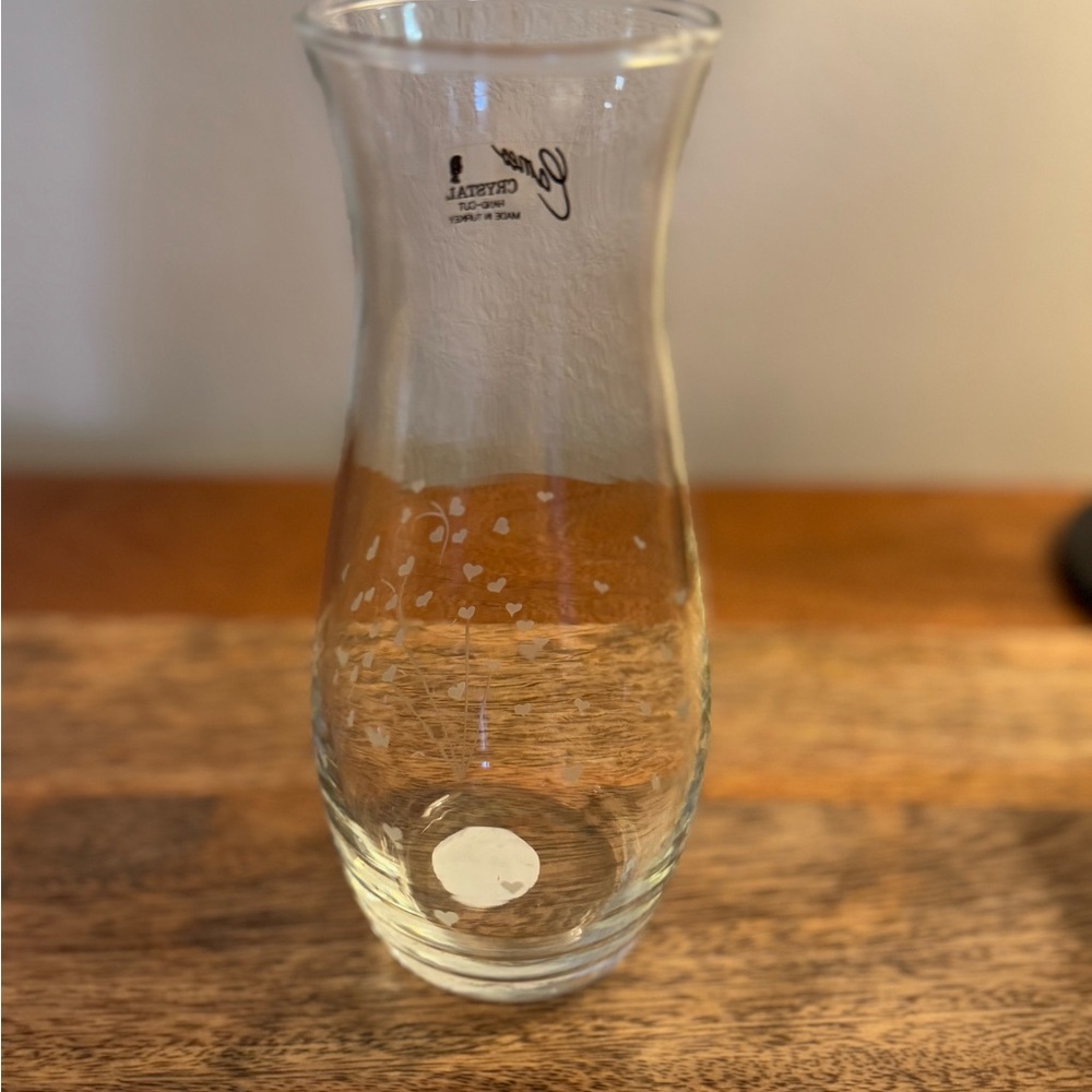 Glass Vase with Heart Design